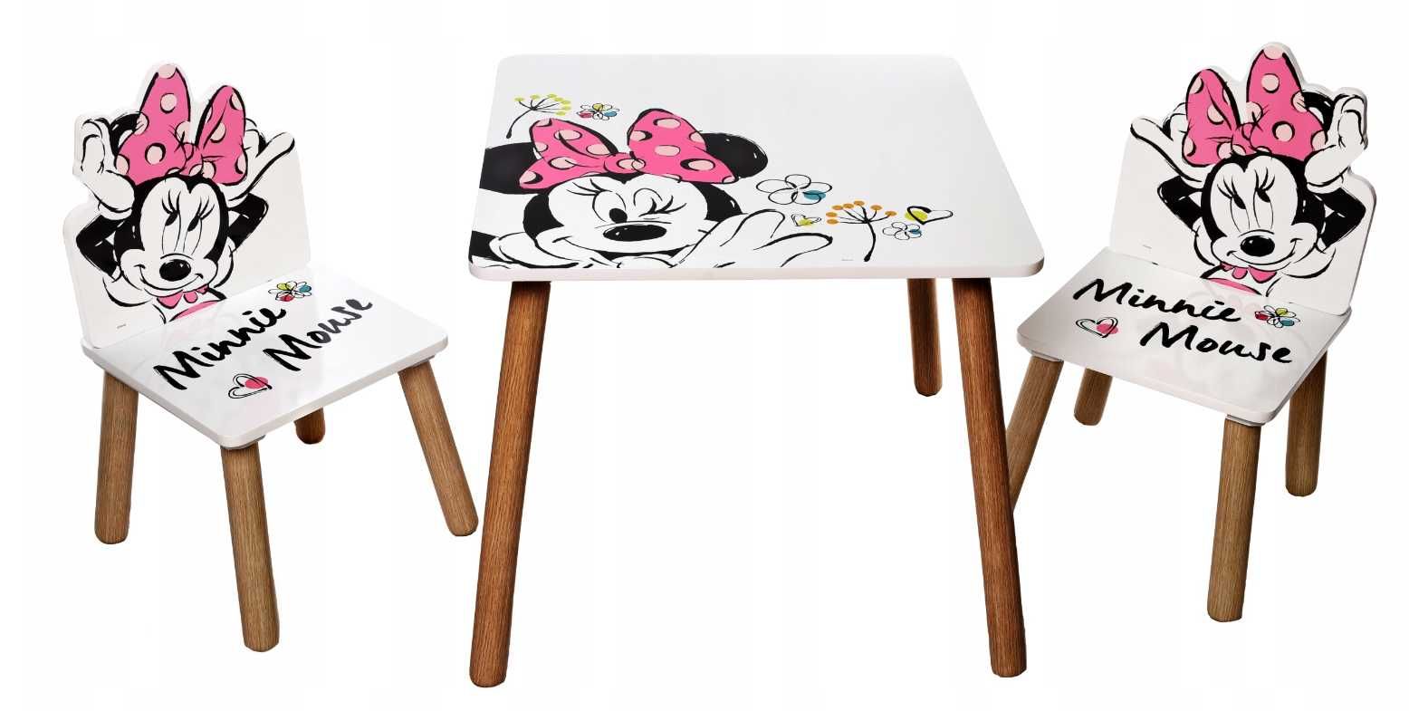 Nowoczesny Stolik + Krzesła Myszka Minnie Stół Miki Mini *WYPRZEDAŻ*