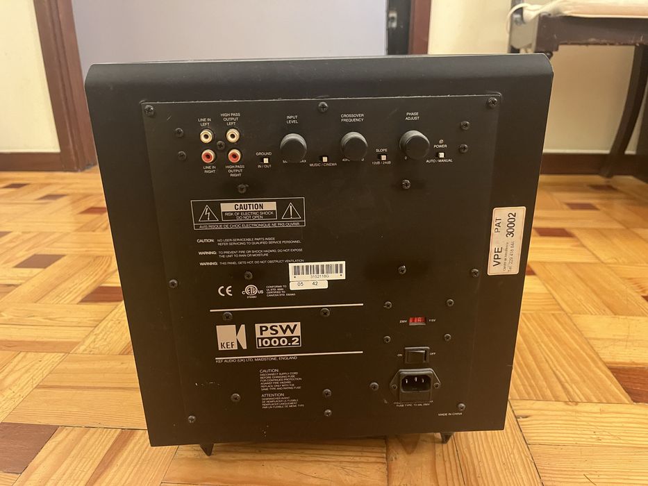 Subwoofer Ativo KEF PSW 1000.2 | 100W RMS | Som de Cinema | 8"