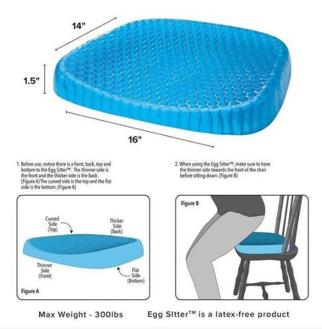 Ортопедична подушка для розвантаження хребта колекція Egg Sitter | гел