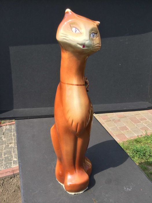 б/у кот копилка керамика целый высокий