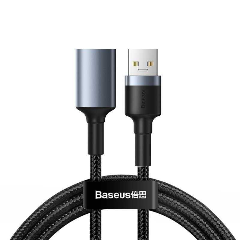 Kabel Przedłużający USB 3.0 Baseus Cafule, 2A, 1m Czarno-Szary