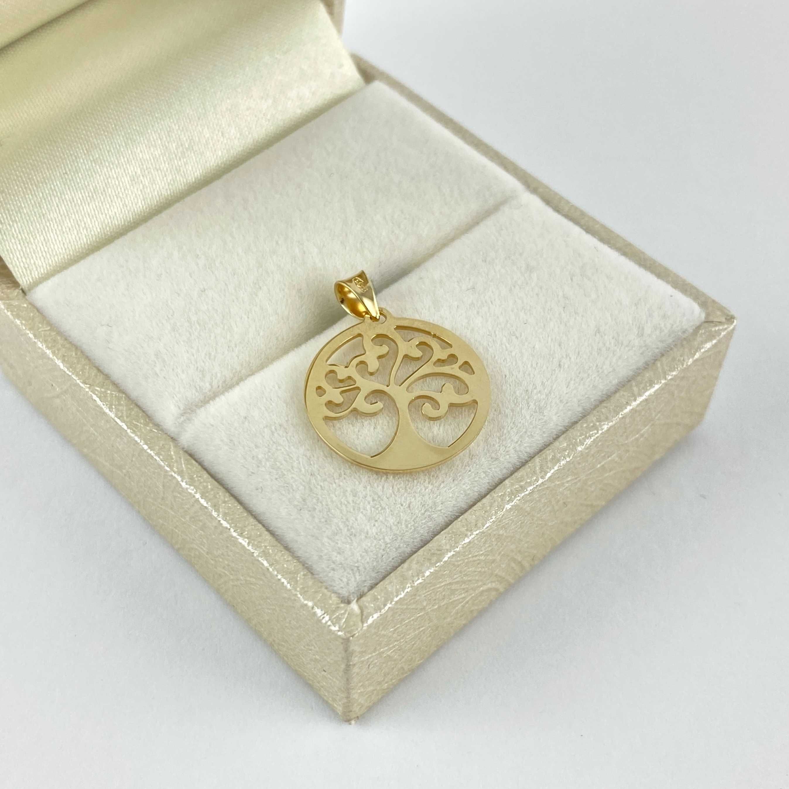 ZŁOTA zawieszka lśniące DRZEWKO SZCZĘŚCIA PR. 585 (14K)
