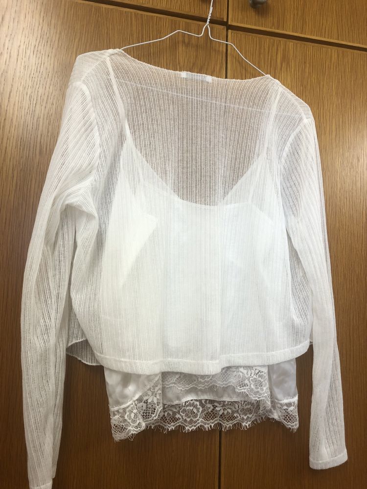 Blusa com renda zara