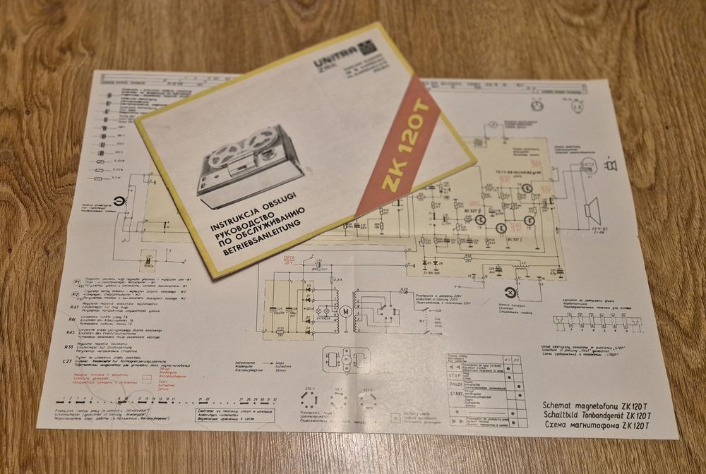 Magnetofon szpulowy Unitra ZK120T instrukcja mikrofon MDOIX Tonsil PRL