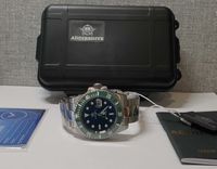 Чоловічий годинник Addiesdive 40.5мм 200м Diver's Black/Green нові