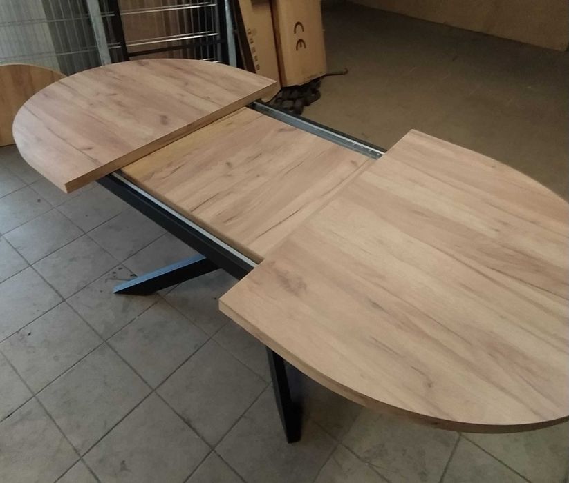 Stół rozkładany, owalny, pająk, krzyżak, metal,loft 180 do 290 /100/76