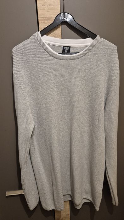 Lekki , szary sweter męski,  XXL
