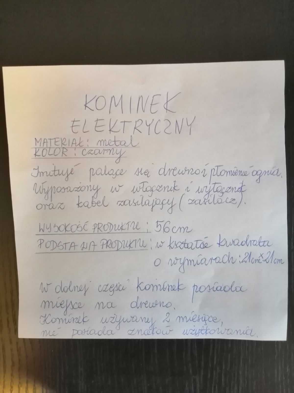 Kominek elektryczny na zasilacz