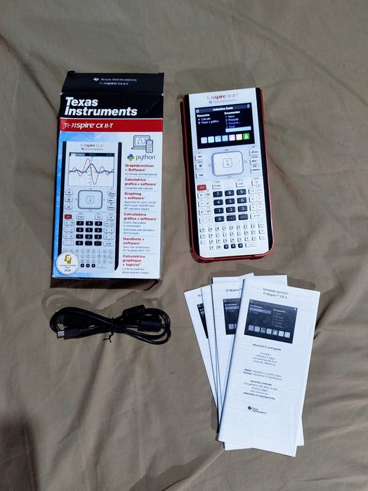 Calculadora gráfica TI-Nspire CX II-T (c/ caixa, manuais e carregador)
