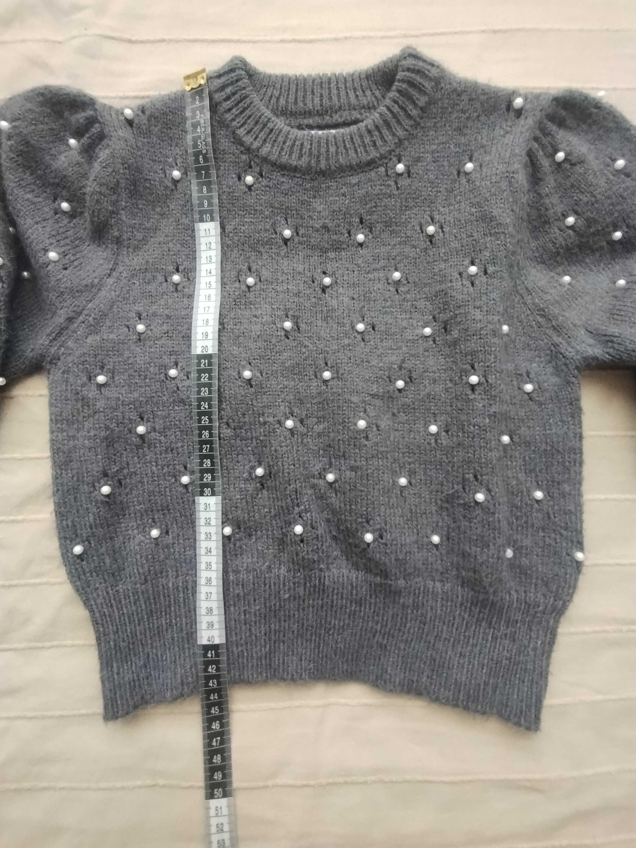 Zara rozm 140 sweter dziewczęcy perełki