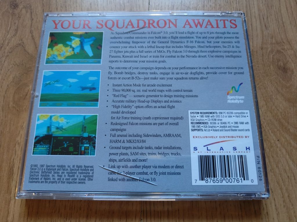 Gra Komputerowa FALCON 3.0 Spectrum HoloByte CD-ROM Gra Na Komputer PC
