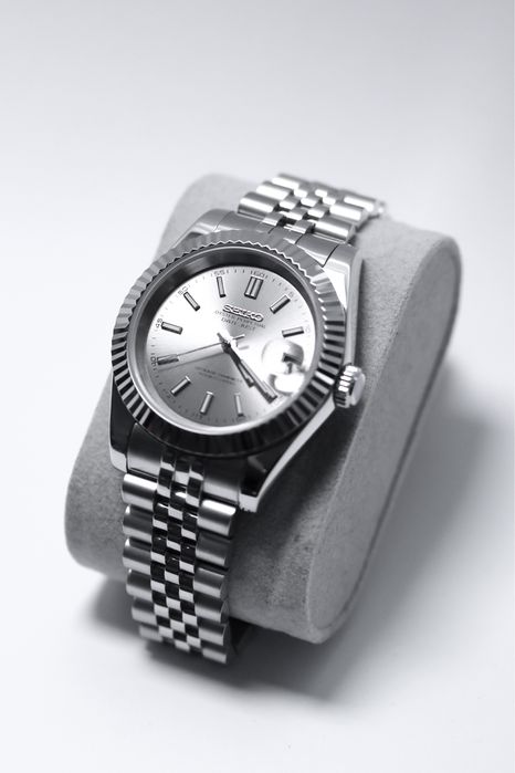 Zegarek Custom Seiko Mod Datejust Silver