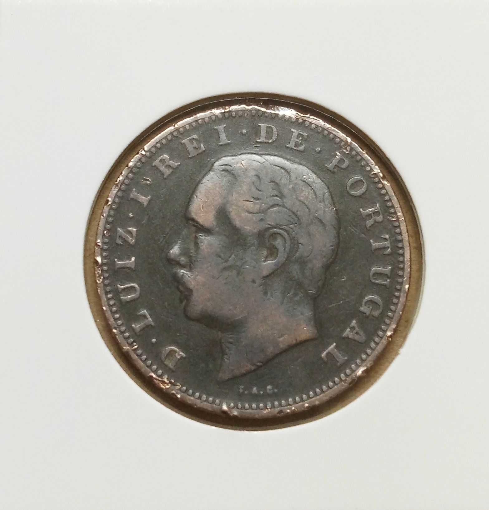 Moeda XX reis d Luís de 1883