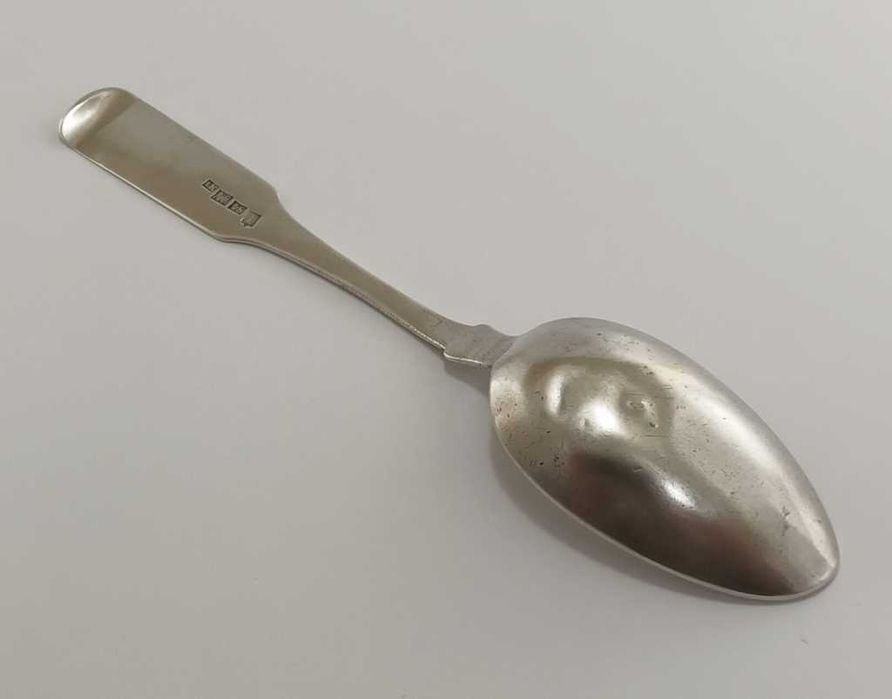 Srebrna łyżka, sygnowana z 1855 roku - Rosja próba 84