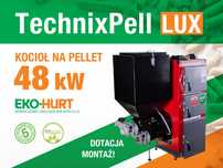 Kocioł TechnixPell Lux 48kW na pellet - piec z dotacją, ZUM, ECODESIGN