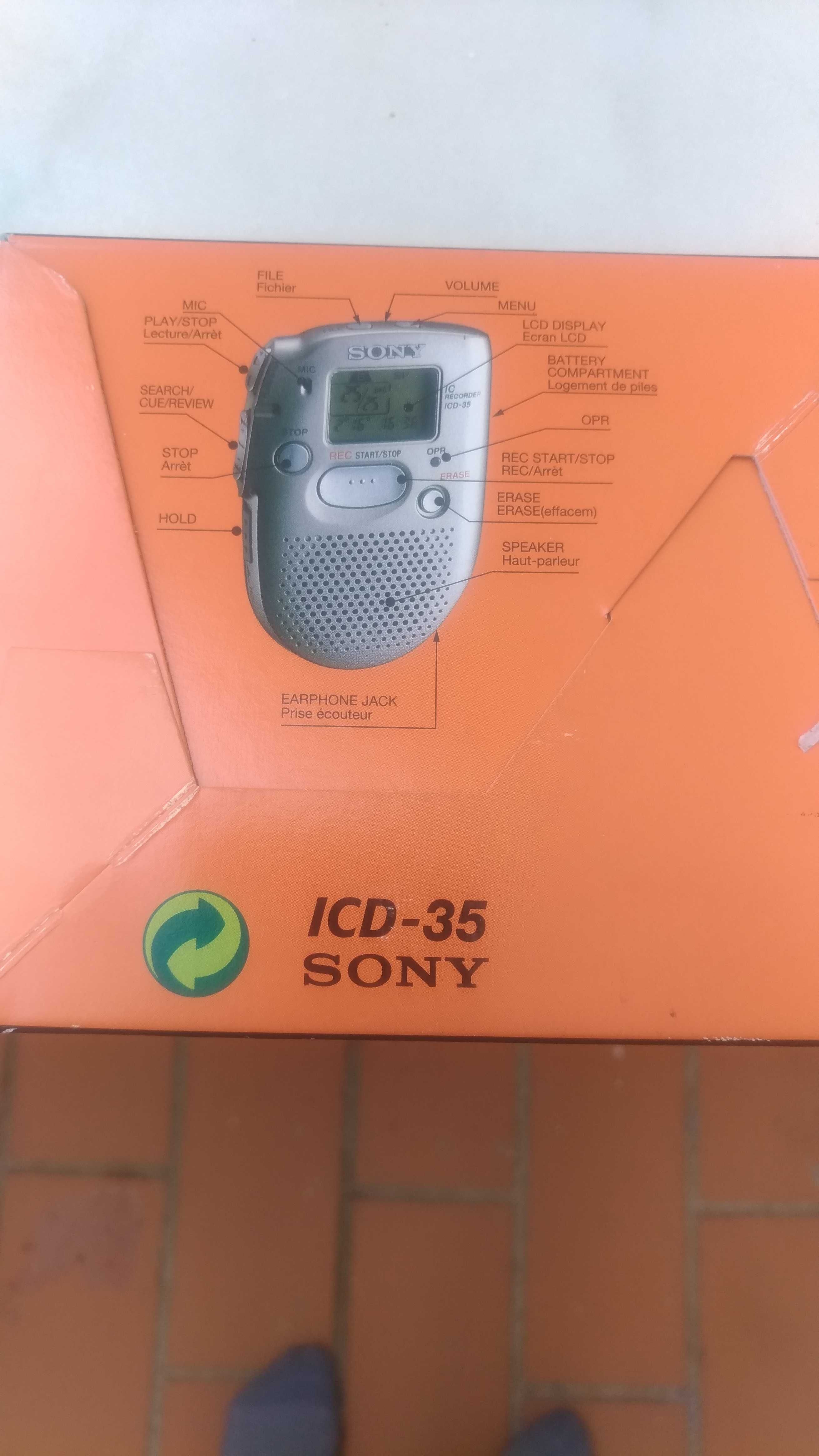 Gravador de Voz sony icd 35 em bom estado (Profissional ou colecção)