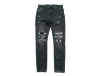 Spodnie jeansowe Zara drill 34us szary washed