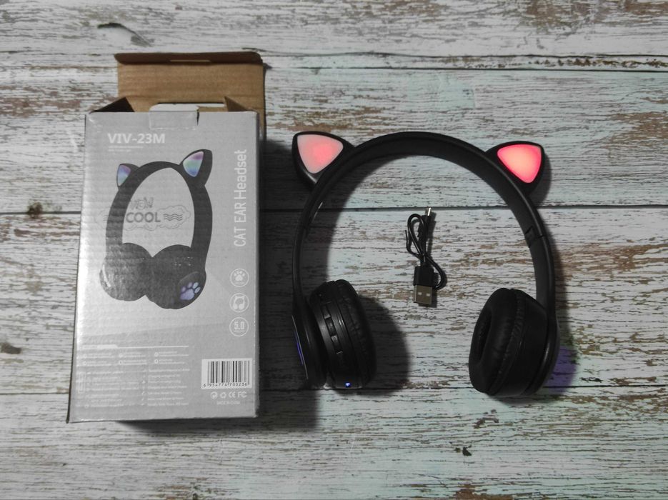 Дитячі навушники котячі вушка,безпровідні bluetooth ,є у Львові