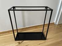Półka wisząca czarna ścienna metal 40x40x15 cm LOFT