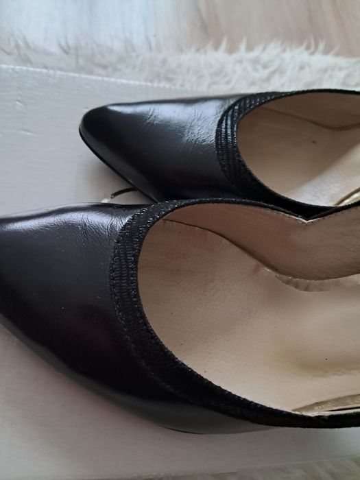 Czarne szpilki skóra naturalna