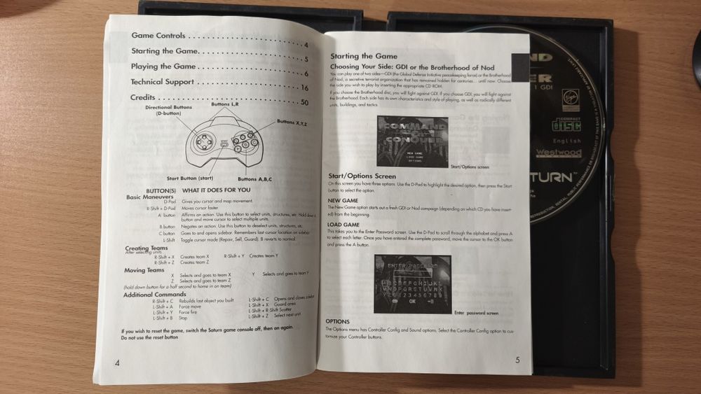 Caixa e manual Command & Conquer (Sega Saturn)