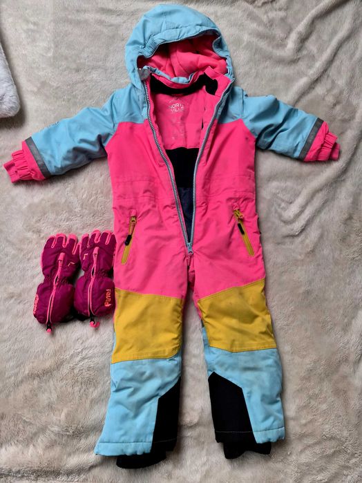 Ciepły zimowy kombinezon + rękawiczki, rozmiar na ok. 3 lata