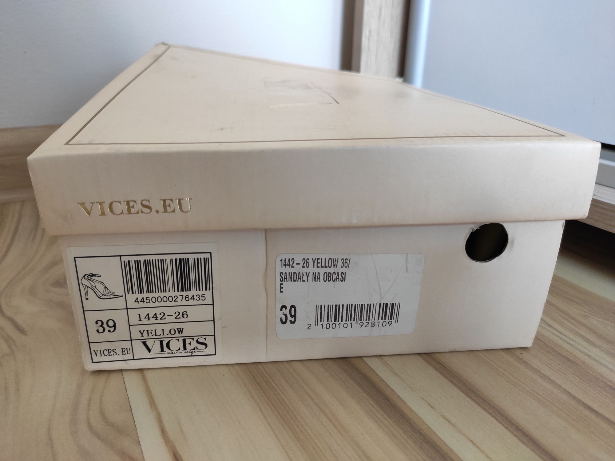 ## NOWE żółte szpilki botki VICES sandały 38 39 40 ##