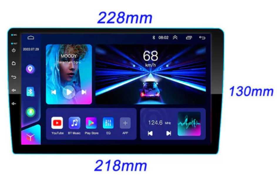 Магнитола Android 9,10"2Din GPS VW Nissan Hyundai WIFI 4ядра/2GB /32gb