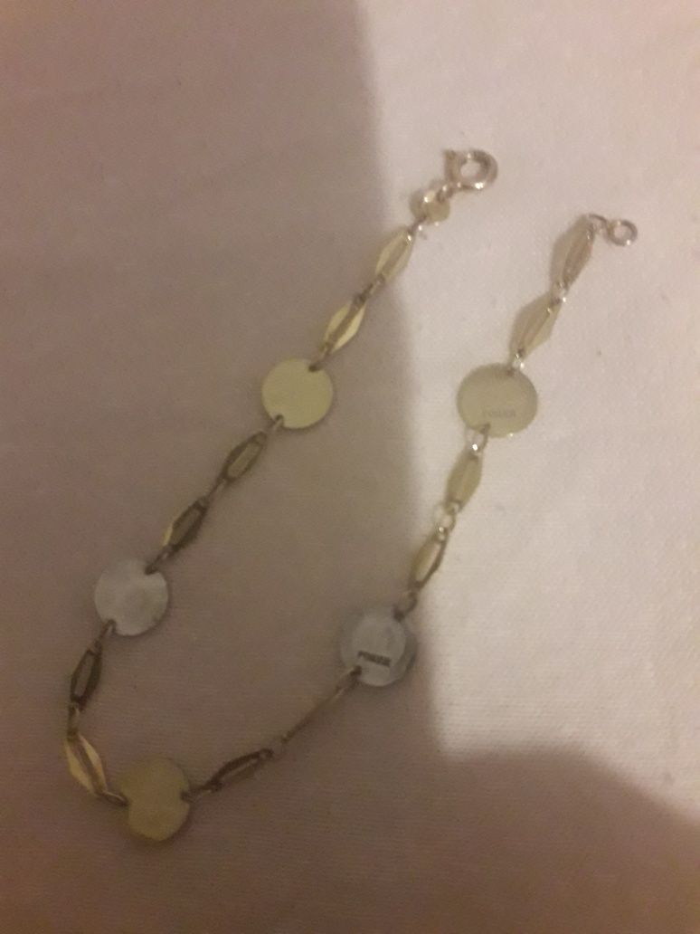 Pulseira em prata e ouro
