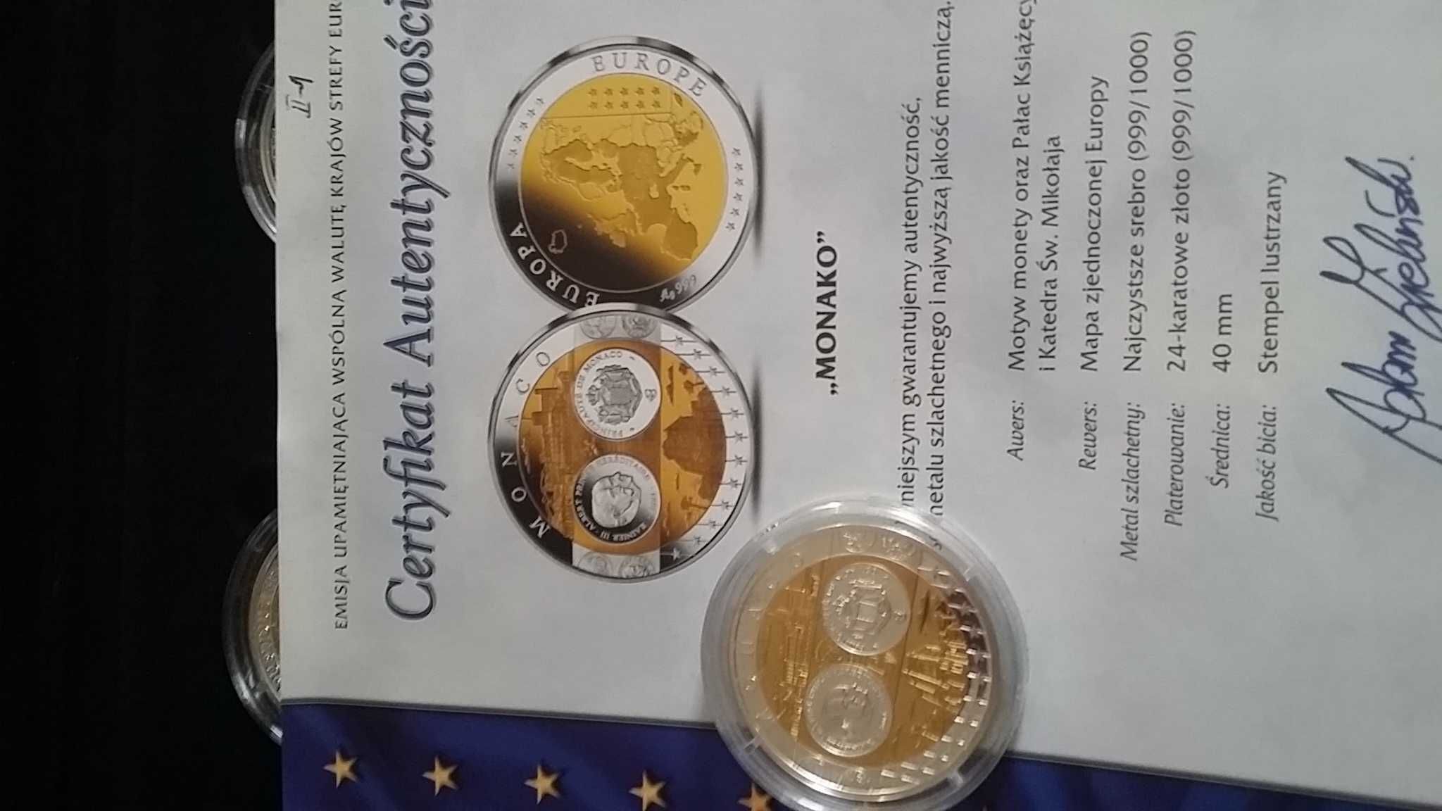 Monety, numizmaty WspólnaWalutaEuro,  srebro Ag999, zestawy po 20 szt.