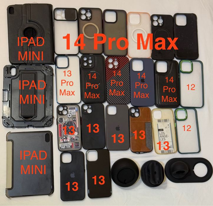 Capas iPhone 13/12/14 Pro Max, iPad Mini e Suportes de Carregamento