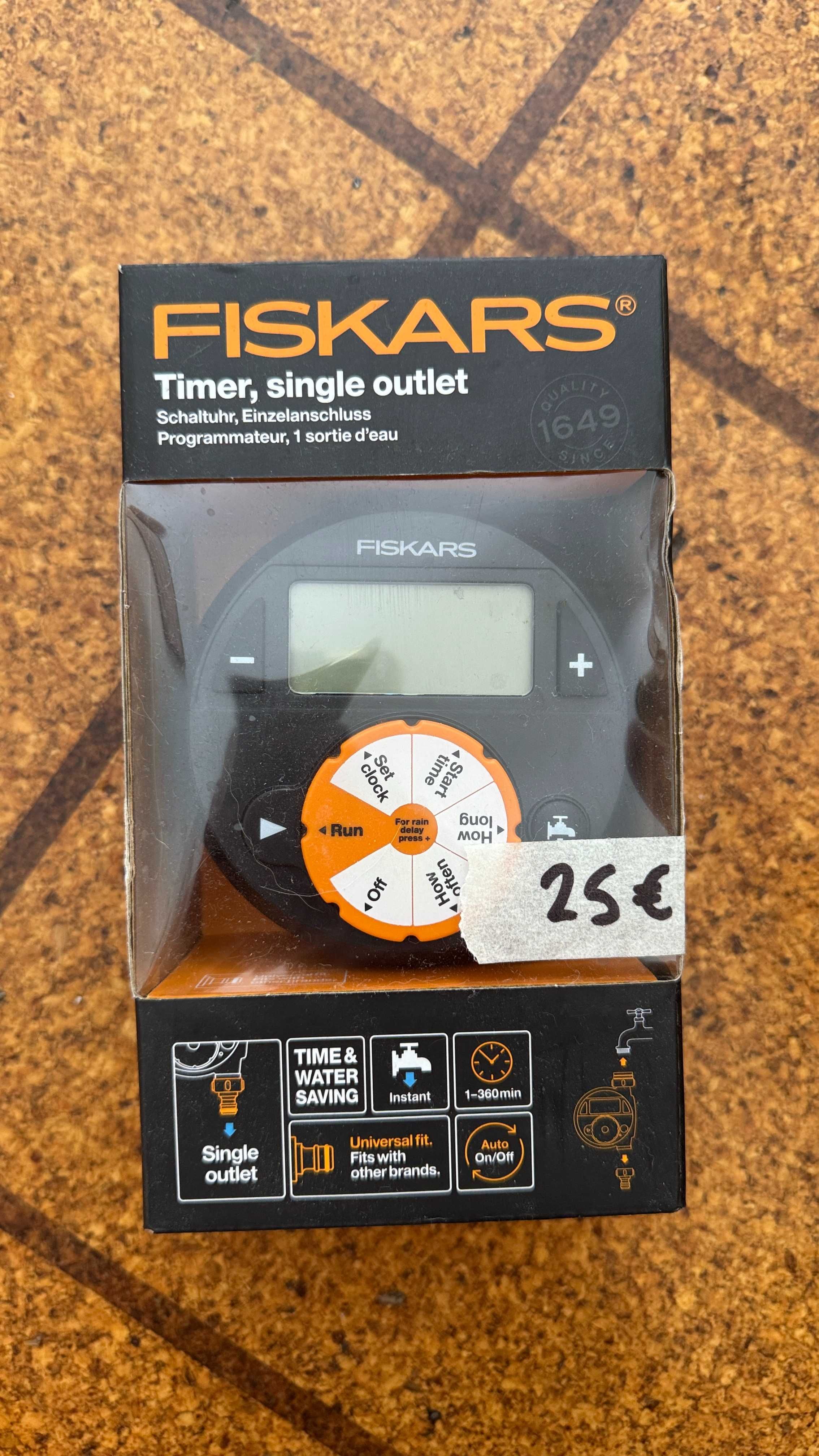 Fiskars Programador de rega 1 saída NOVO / FISKARS TIMER NEW