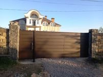 Ворота откатные с калиткой, Каркас, Ворота готовые, Ворота профнастил