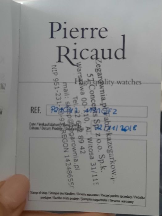 Zegarek złoty Pierre Ricaud