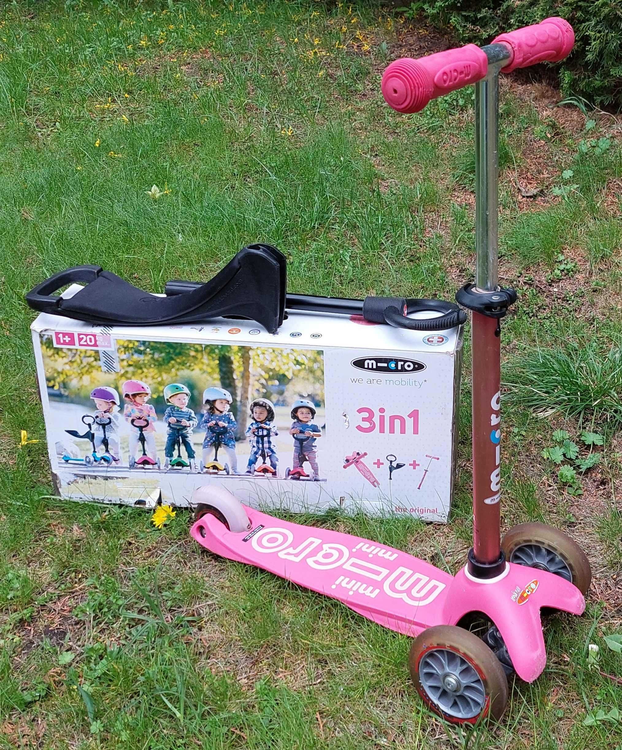 Hulajnoga trójkołowa dziecięca Micro Mini 3in1 różowa