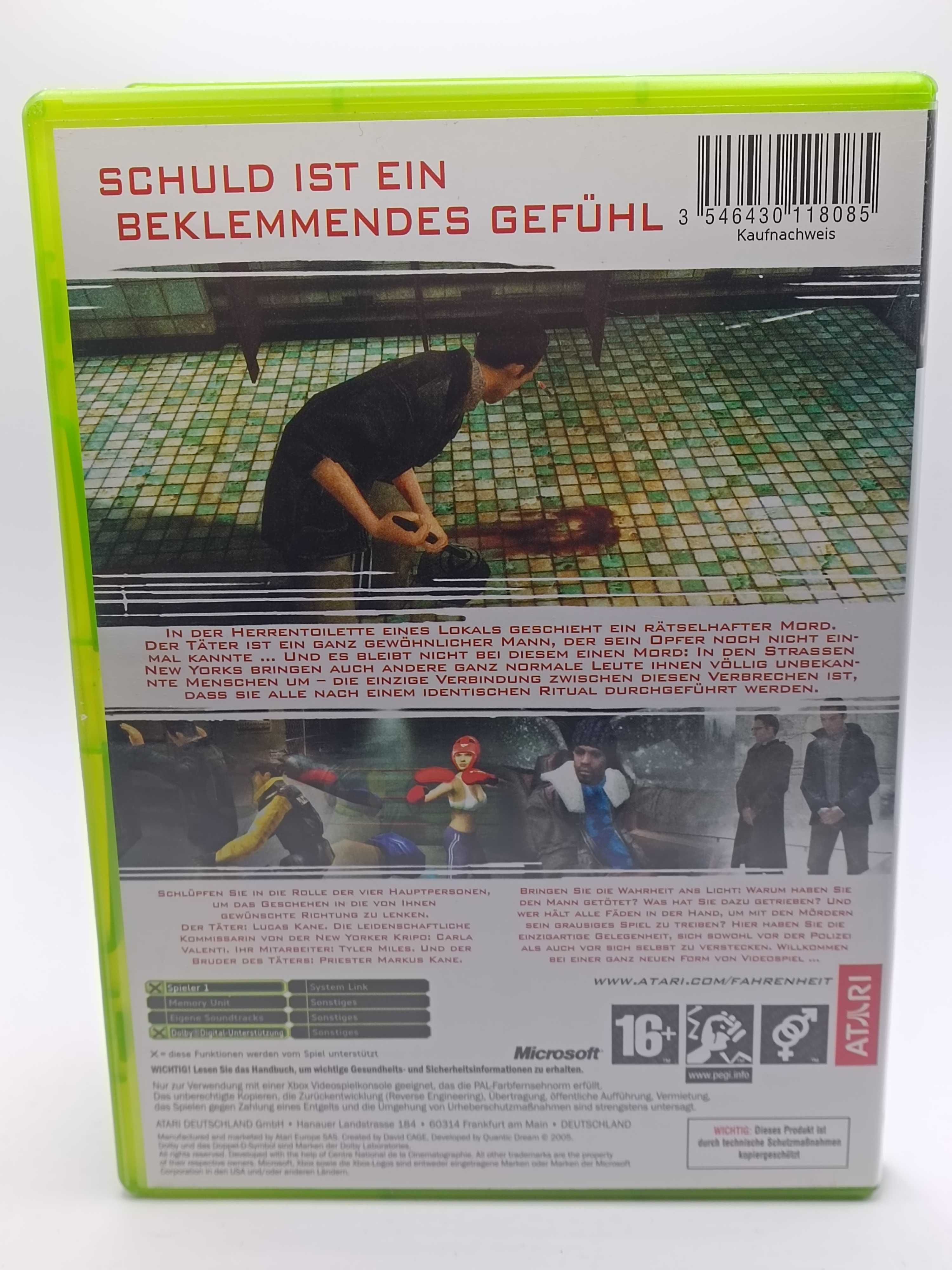 GRA Fahrenheit Na MICROSOFT XBOX 3341/08