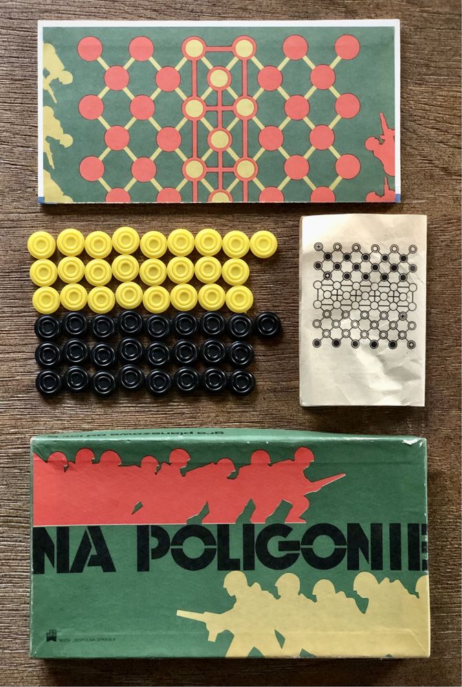 Stara gra startegiczno wojskowa NA POLIGONIE retro PRL KOMPLET vintage