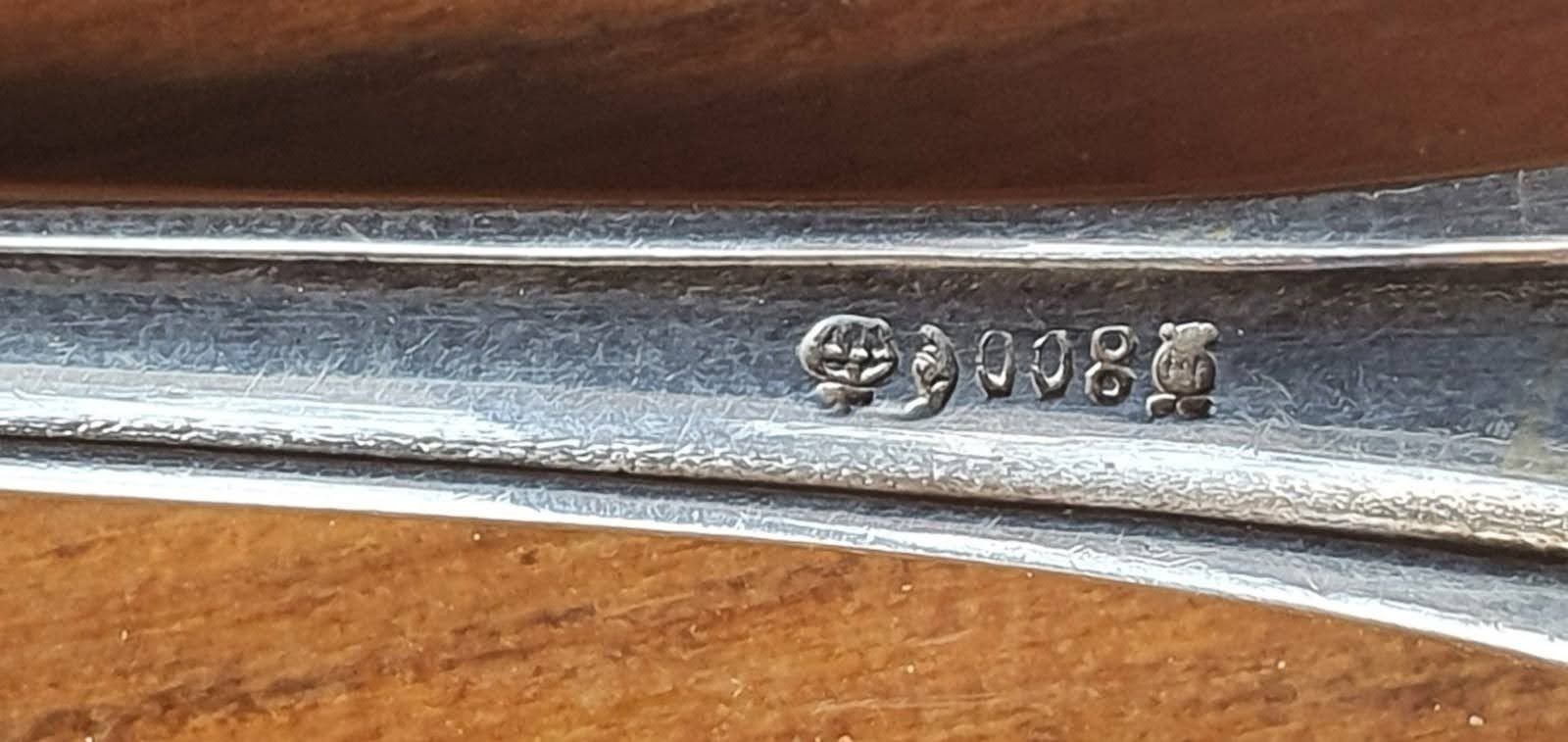 Старинное серебро 800пр. Большой набор на 12 персон.