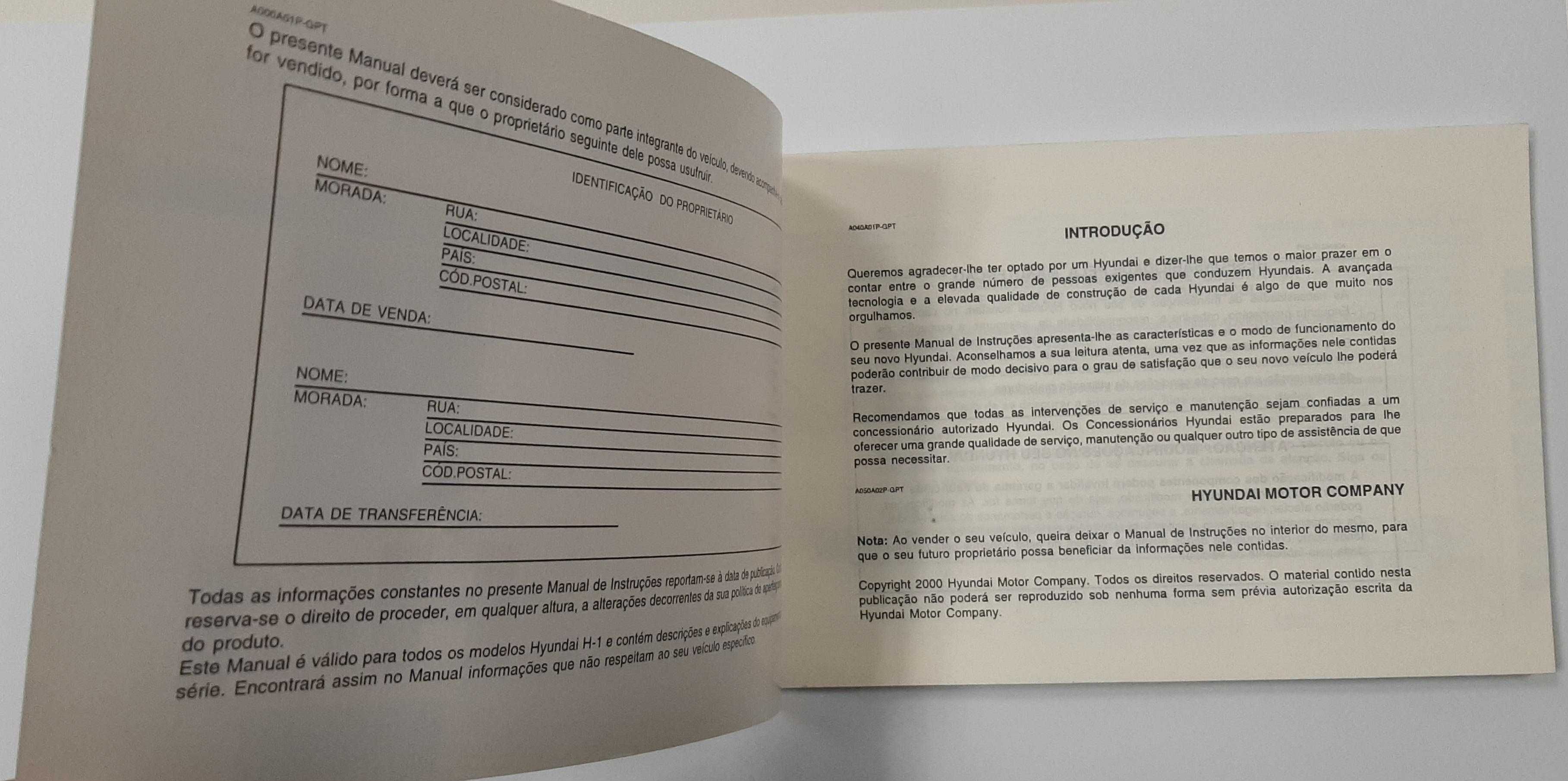 Manual de instruções Hyundai H-1