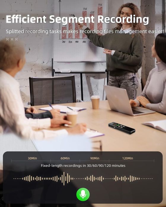 MECHEN Dyktafon 64 GB,, sterowanie głosem