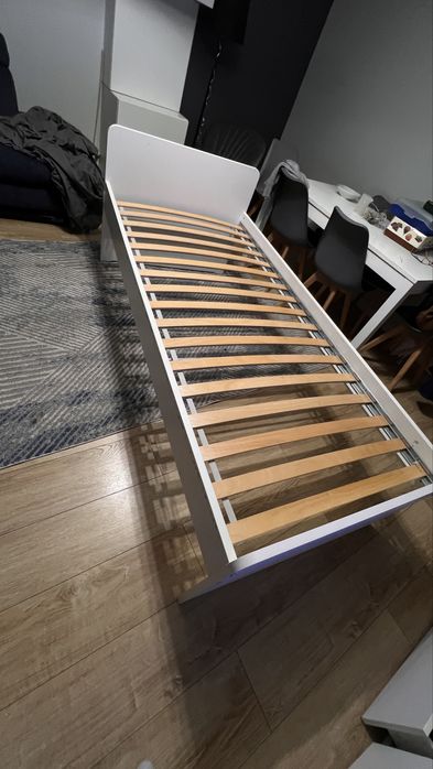 Łóżko IKEA SLÄKT + stelaż, pojemniki na pościel – Piastów