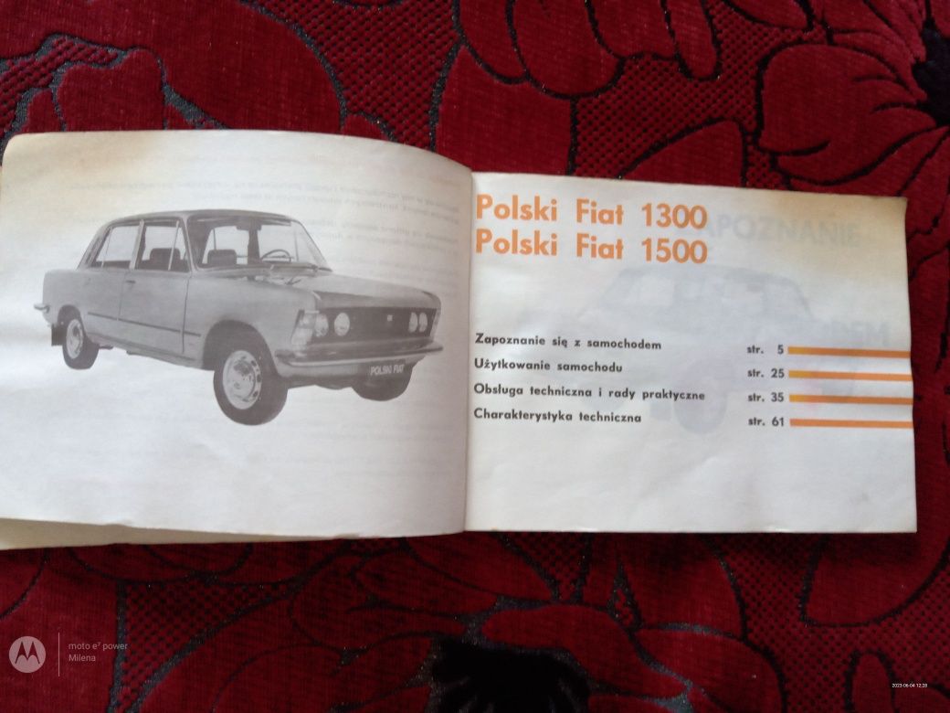 Sprzedam instrukcja obsługi samochodu Polski Fiat 125p