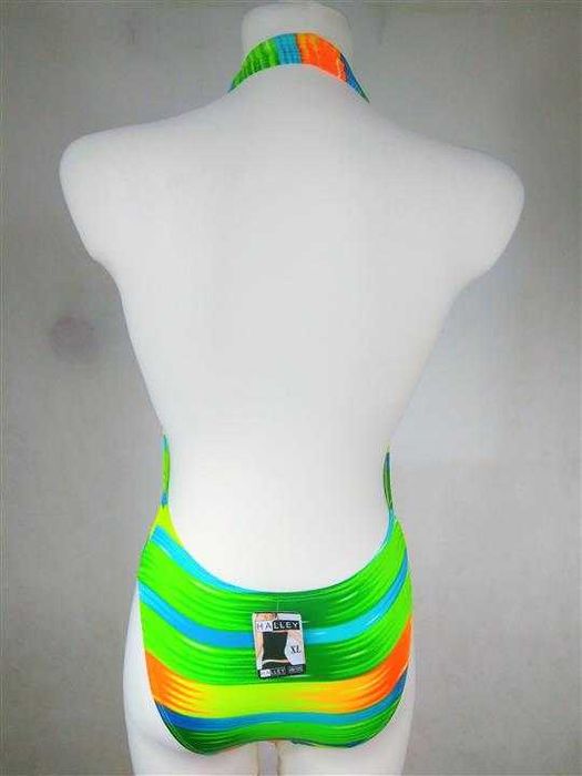 Nowy efektowny strój kąpielowy jednoczęściowy L XL sexi głęboki dekolt