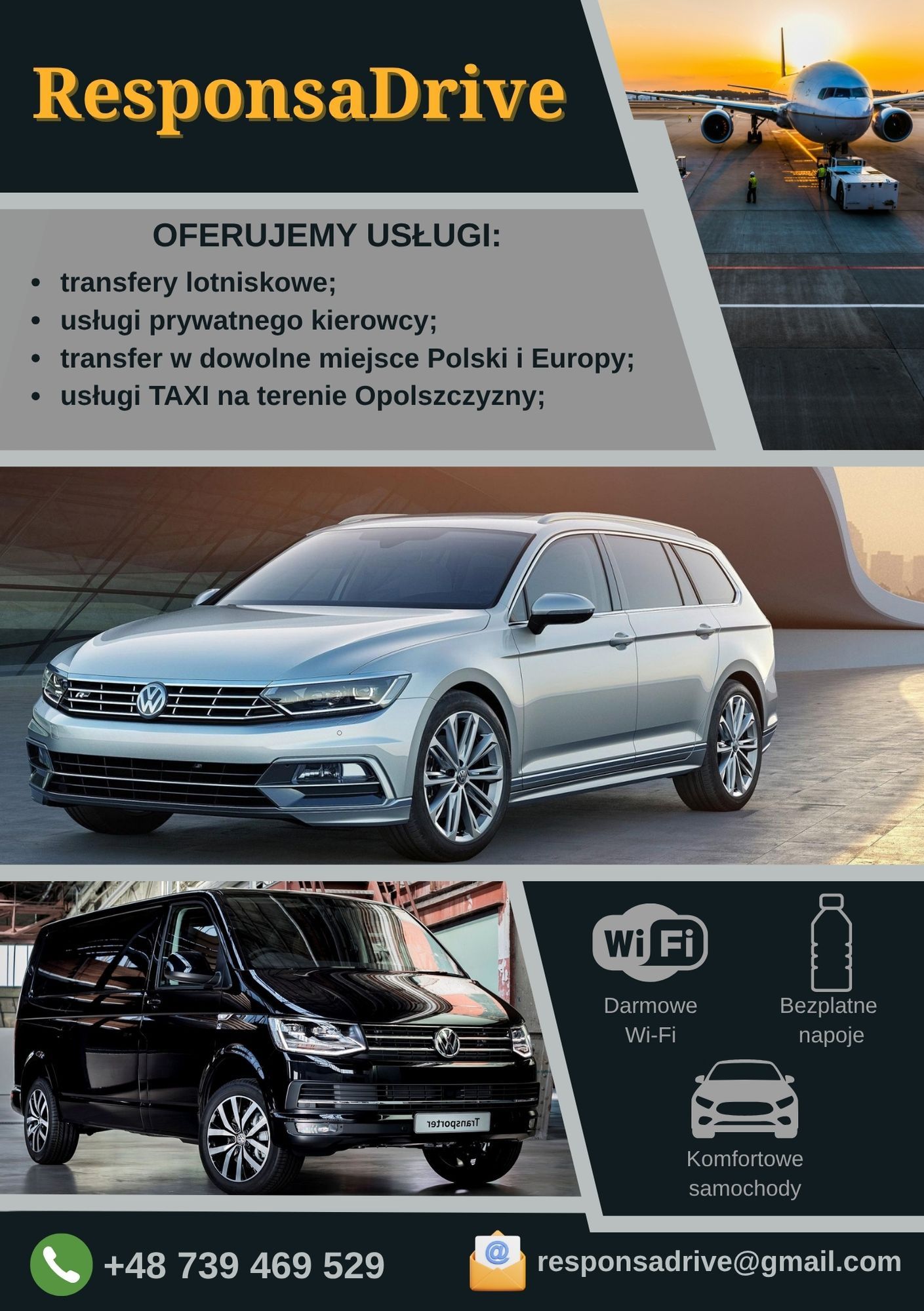 Transfery lotniskowe i przewóz osób
