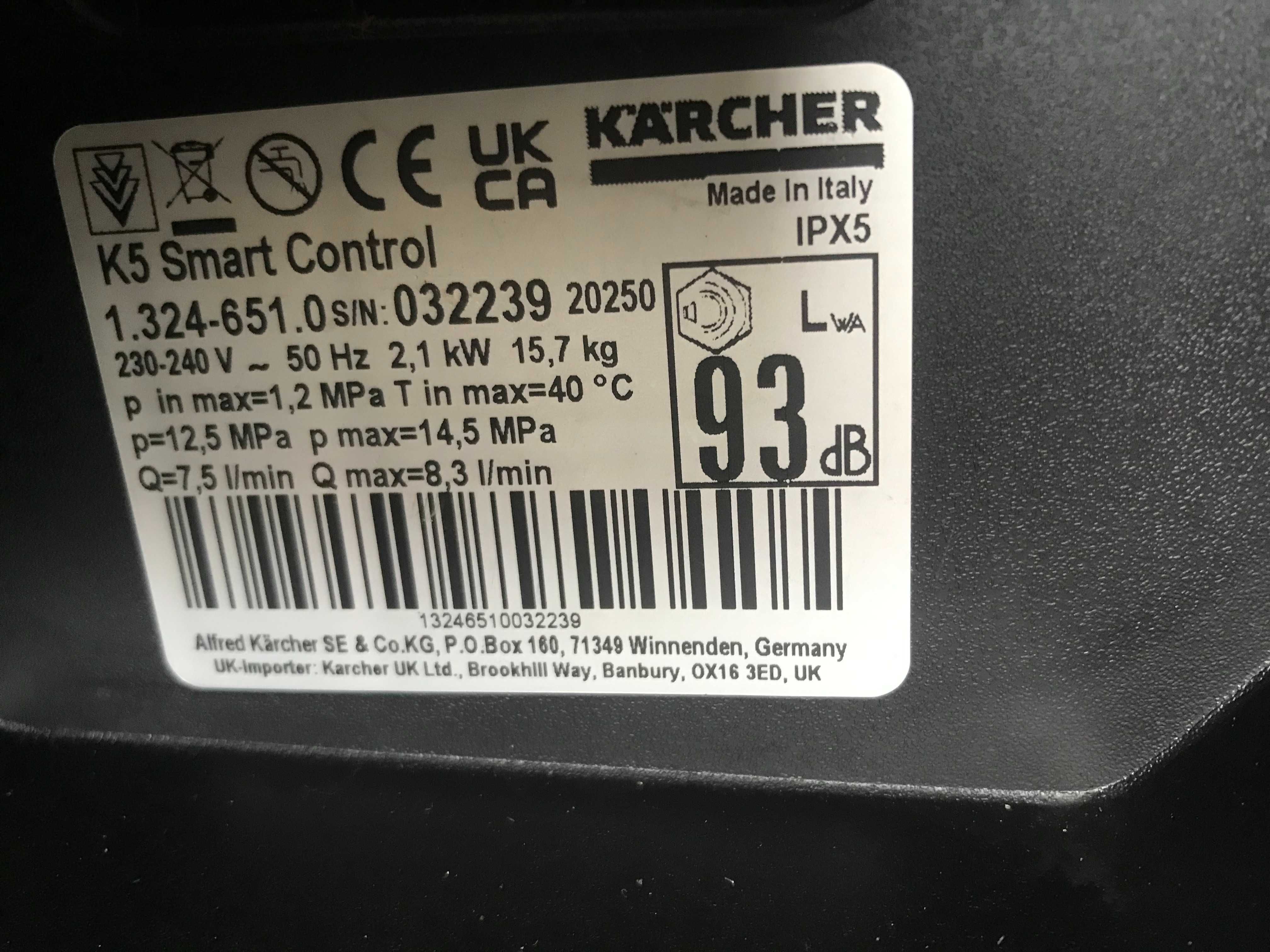 Мийка високого тиску Karcher K 5 Smart Control з Англії