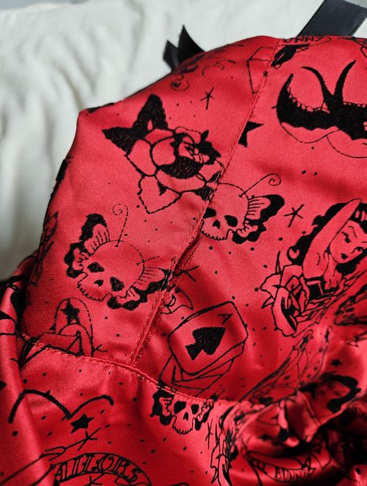Hell bunny czerwona sukienka midi xs 34 tattoo
