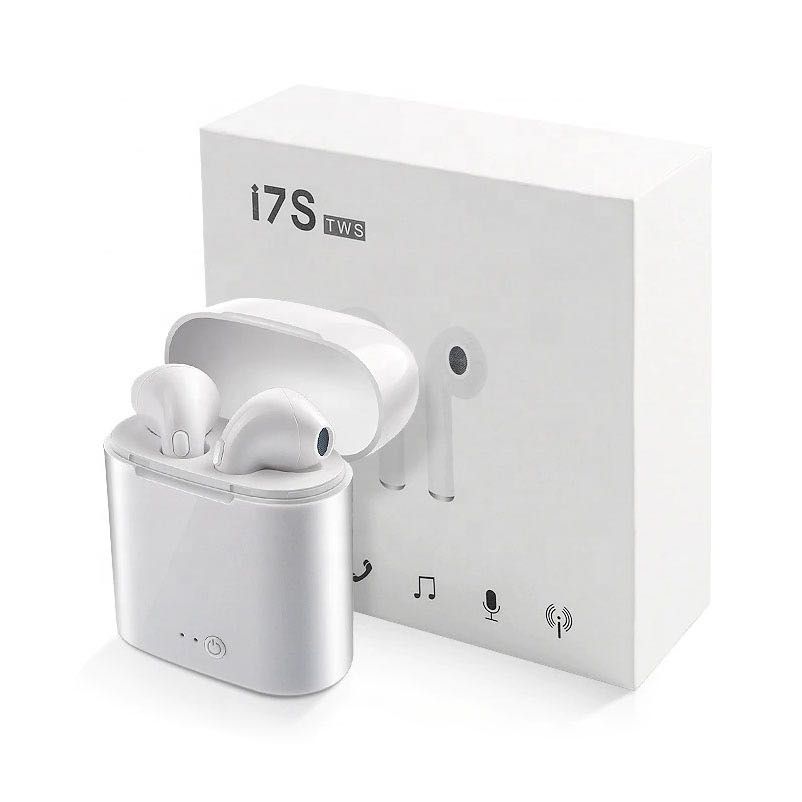 Słuchawki douszne, bezprzewodowe - BT i7s z powberbankiem białe