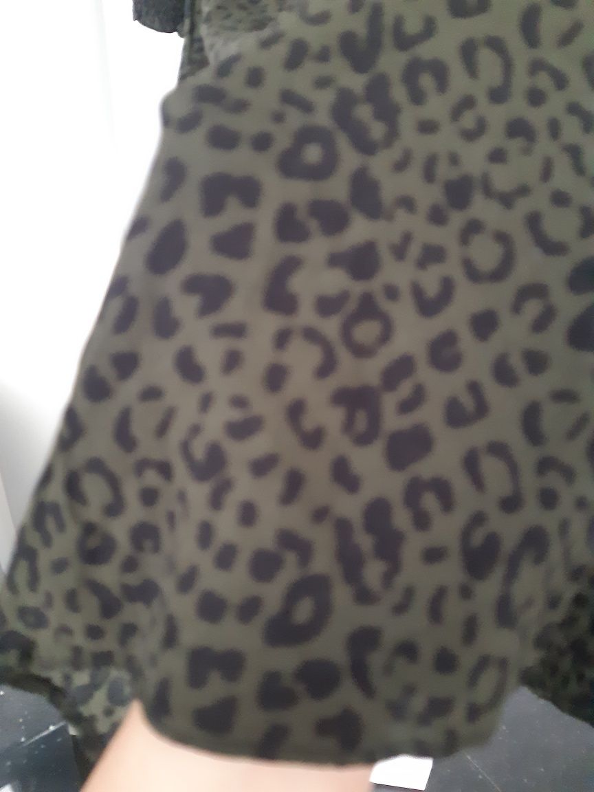 Sukienka damska vintage chanel panterka Design zwierzęcy s / M wiskoza