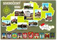 Pocztówka z mapką Severocesky Kraj - Czechy