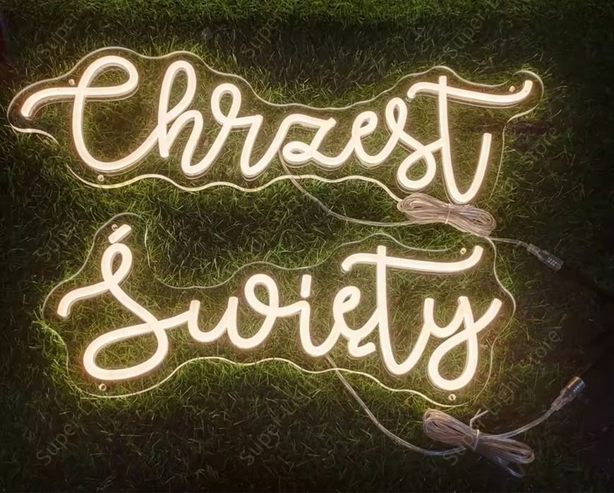 Napis LED neon Chrzest Święty